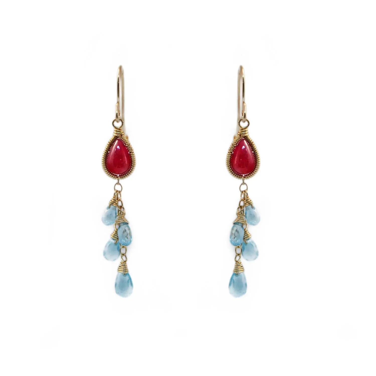 Ruby & Apatite E8001 Earrings