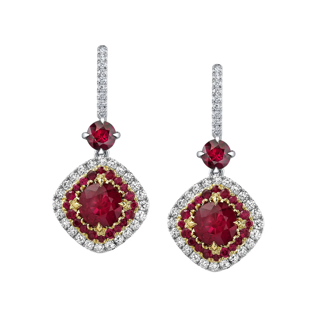 Ruby and Diamond Earrings