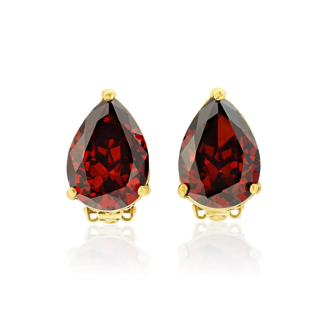 Ruby Rocks Clip on Earrings