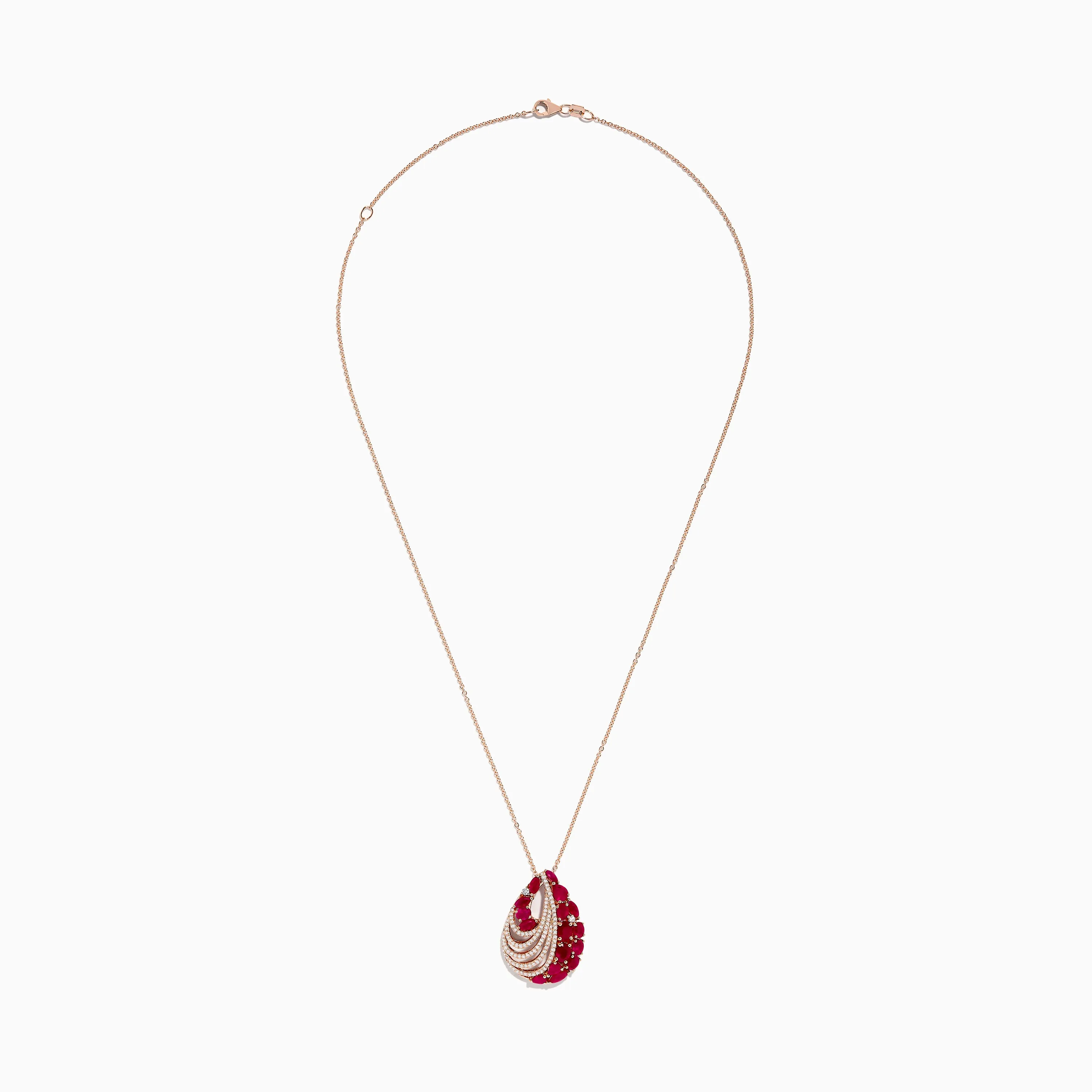 Ruby Royale 14K Rose Gold Ruby and Diamond Pendant 3.79 TCW