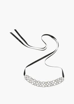 Sabine Ribbon Tie -- Crystal Black