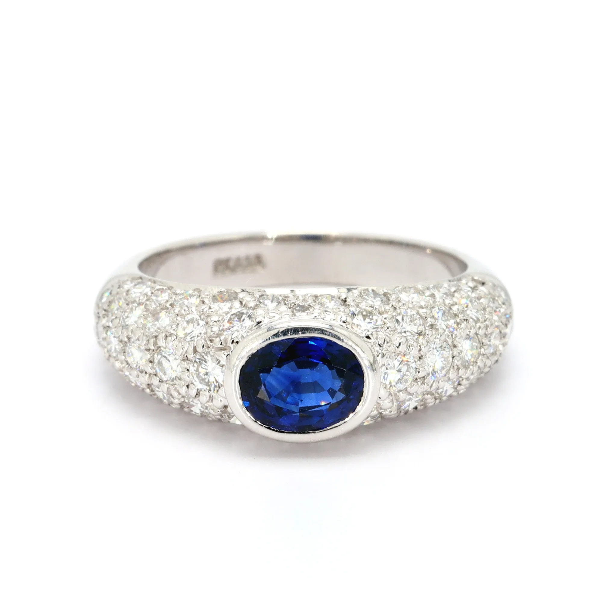 Sapphire and Diamond Band in Platinum