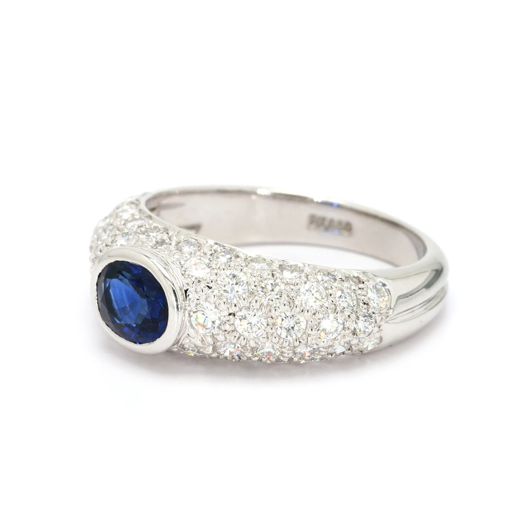 Sapphire and Diamond Band in Platinum