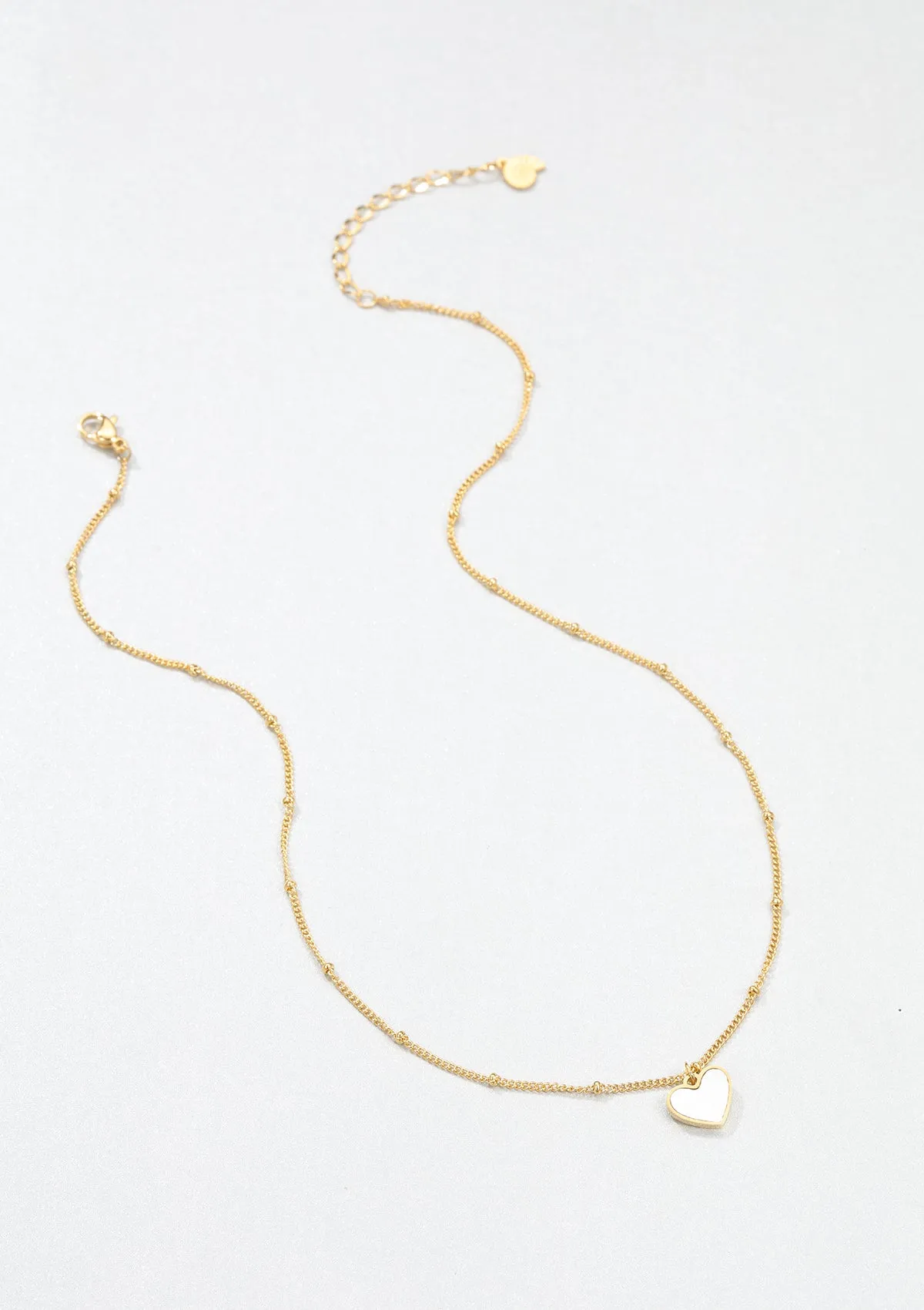 Shell Heart Pendant Chain Necklace Gold