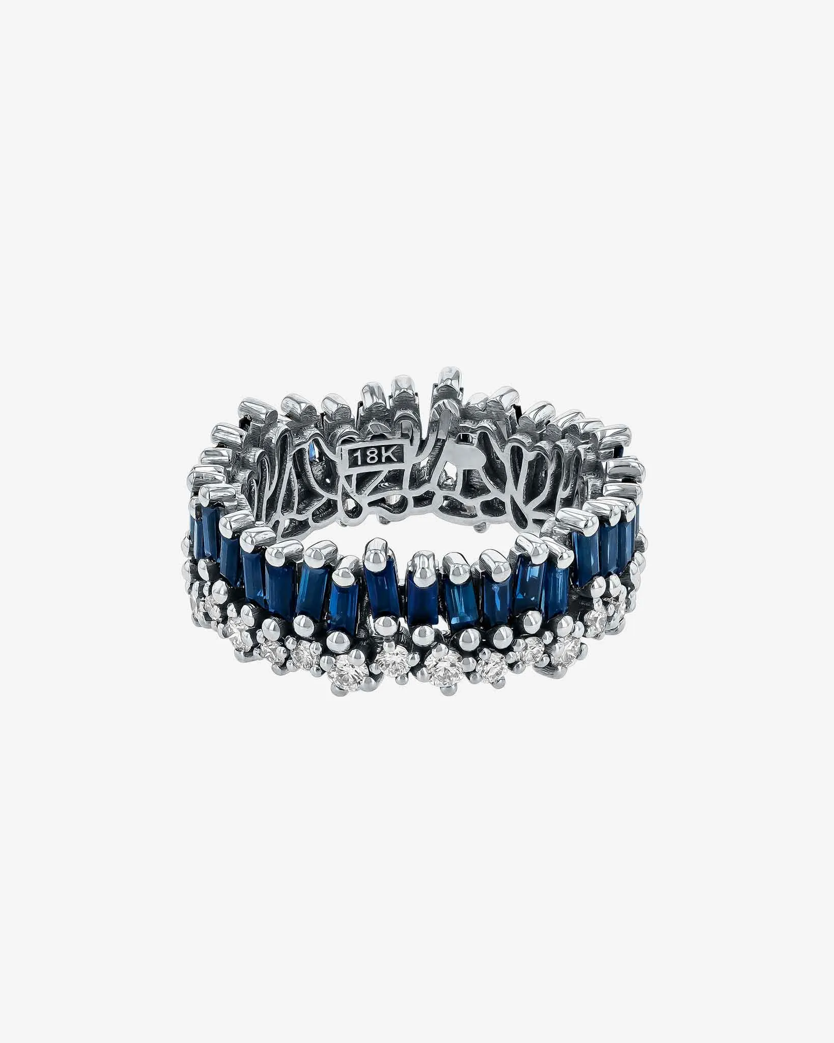 Short Stack Dark Blue Sapphire Eternity Band