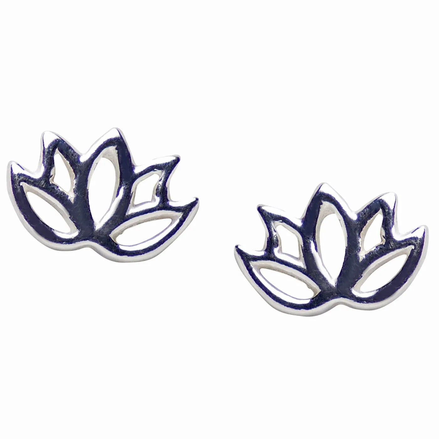 Silver Lotus Flower Earrings