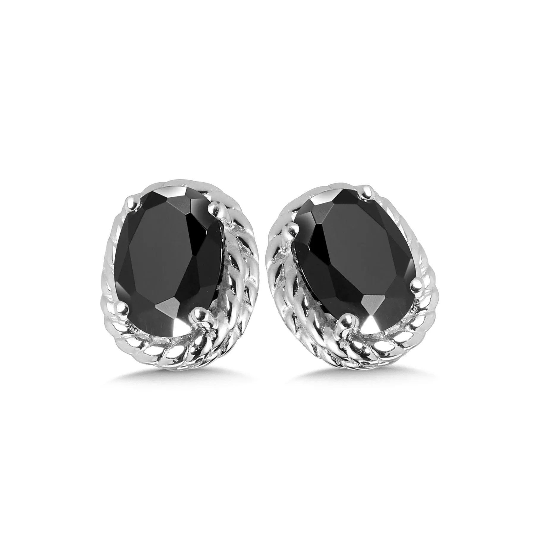 Silver Onyx Stud Earrings  LVE708-NX