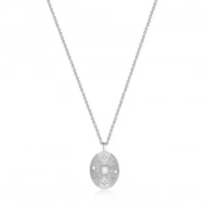 Silver Scattered Stars Kyoto Opal Disc Necklace N034-03H