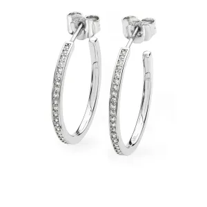 Skinny Drip Medium Hoop Earrings in Sterling Silver