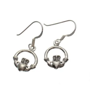 Small Claddagh Sterling Silver Earrings