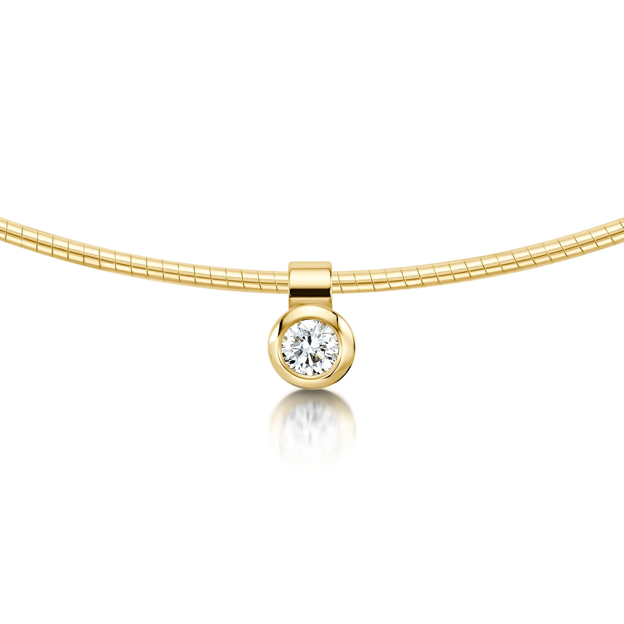 Small Diamond Solitaire Necklace in 9ct Yellow Gold