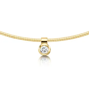 Small Diamond Solitaire Necklace in 9ct Yellow Gold