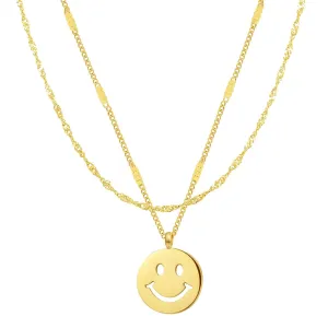 Smiley Face Layering Necklaces Set