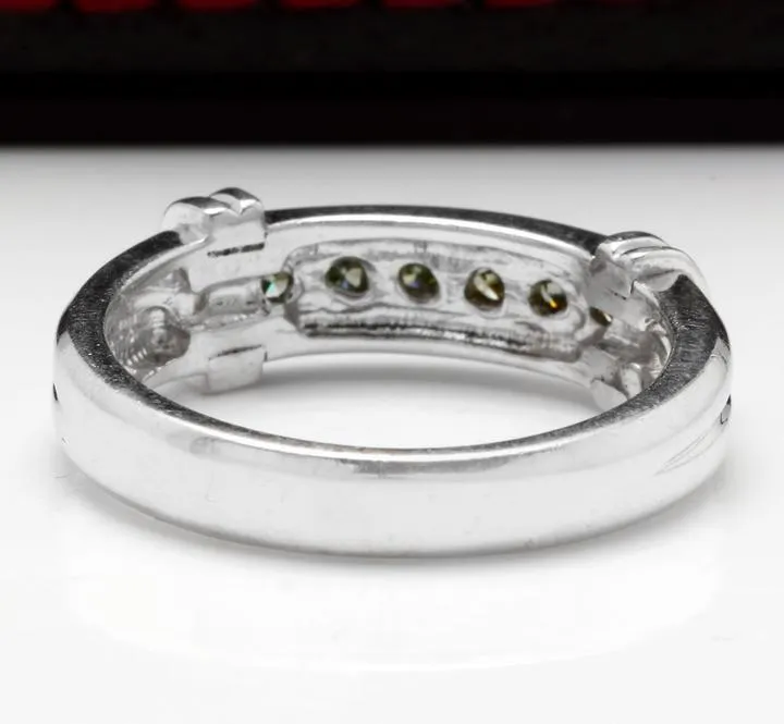 Splendid .50 Carats Natural VS Diamond 14K Solid White Gold Ring