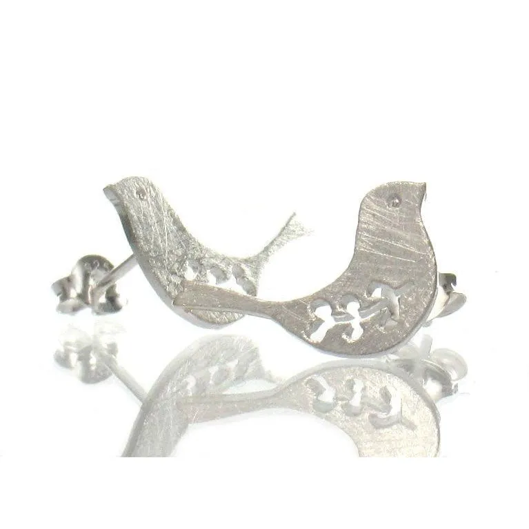 Sterling Silver Bird on Post Earrings