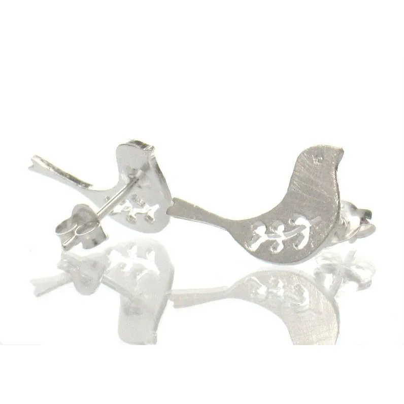 Sterling Silver Bird on Post Earrings