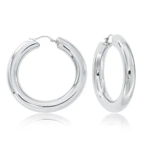 Sterling Silver Donut Hoop Earring