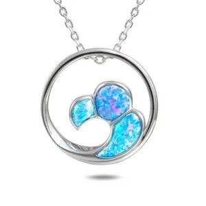 Sterling Silver Opal Nui Wave Pendant Necklace by Alamea