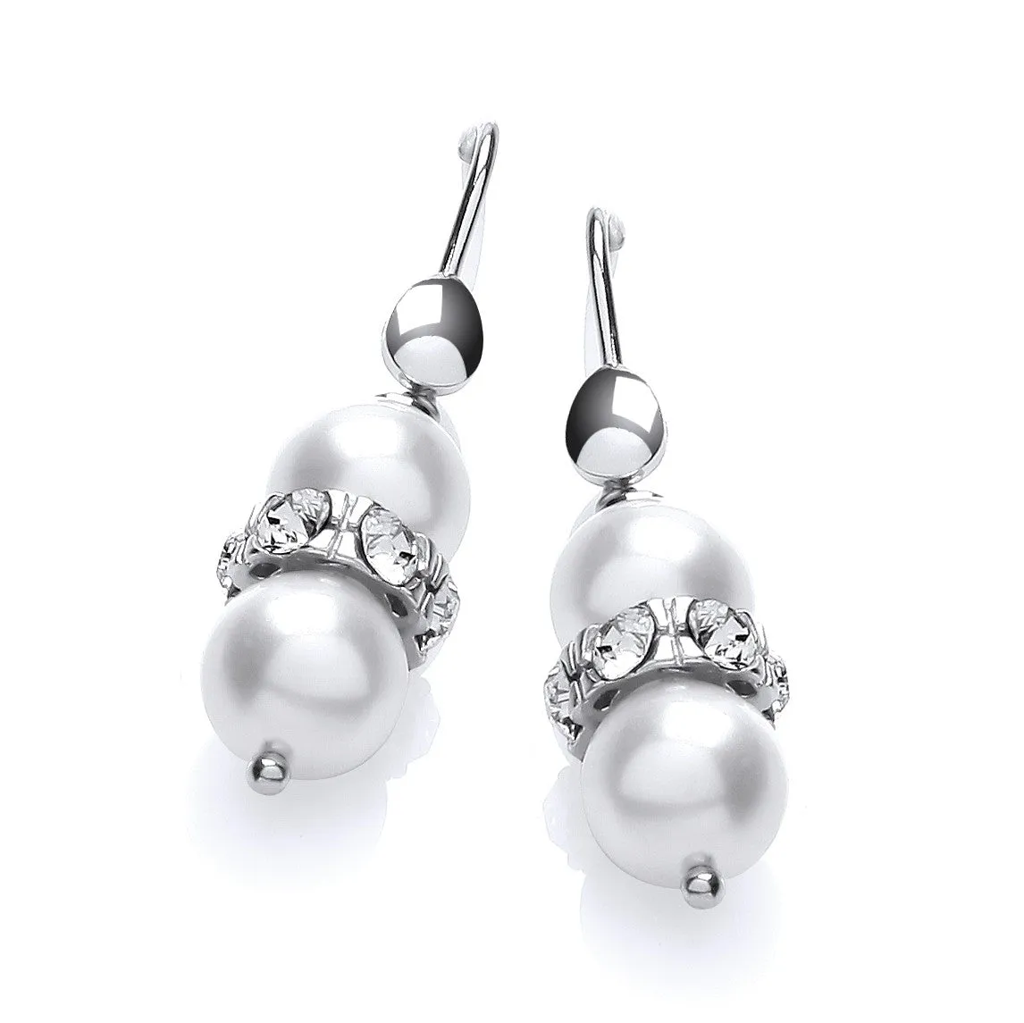 Sterling Silver Pearl Drop French Hook Earrings