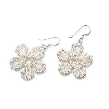 Sterling Silver Wire Mesh Daisy Earrings