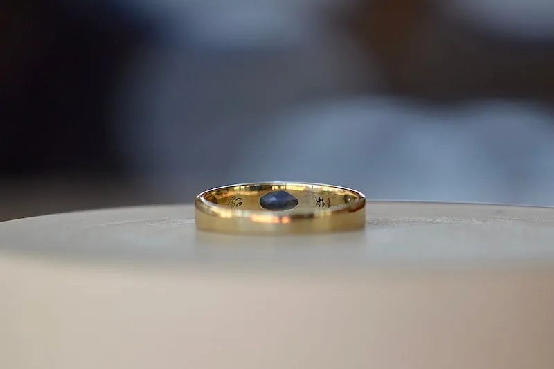 Stoned Slim Band in Blue Sapphire