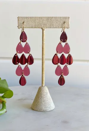 Tell Me Everything Drop Earrings In Maroon