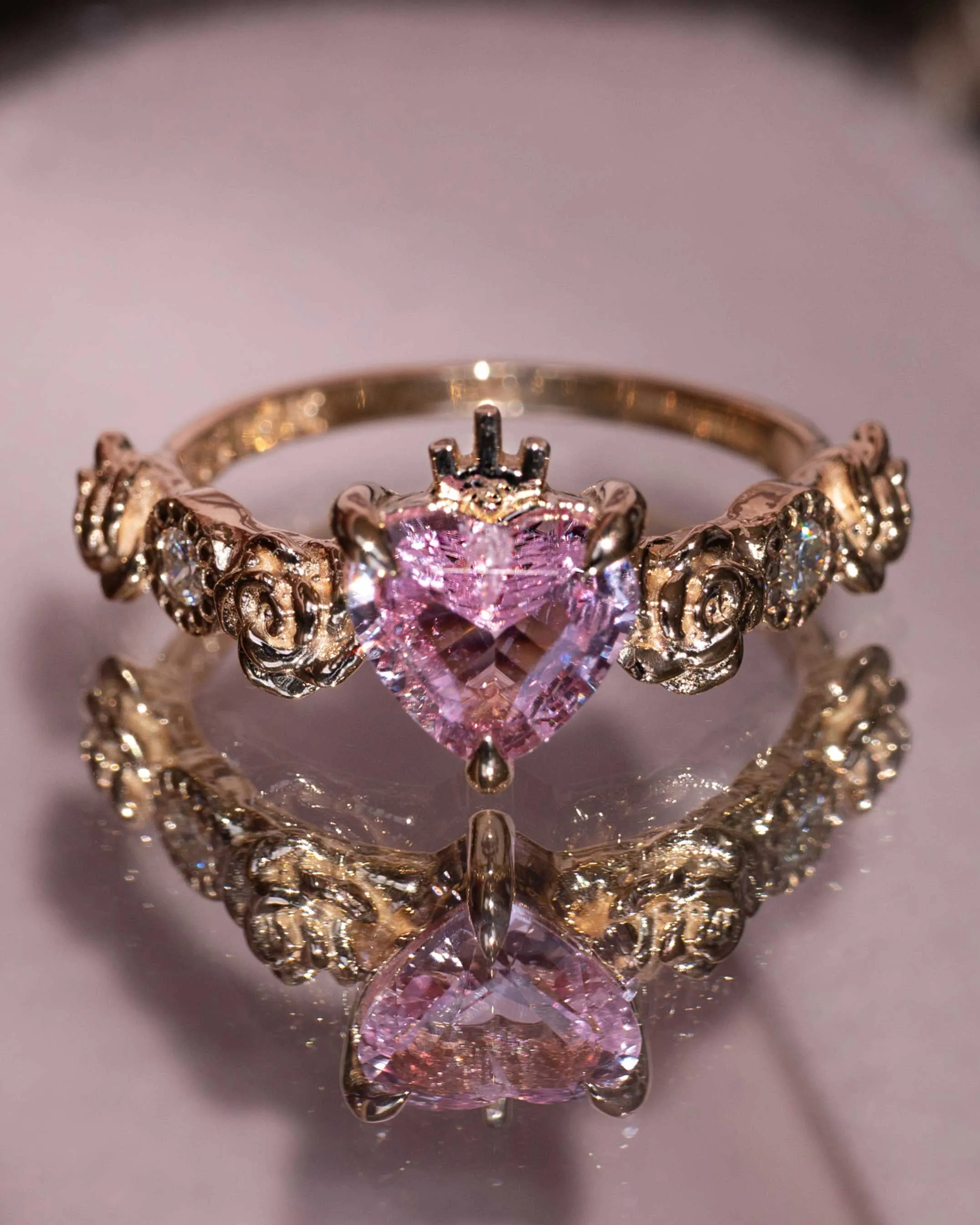 The Immaculate Heart Pink Sapphire Engagment Ring