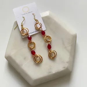 The Kiere Earrings in Ruby Red