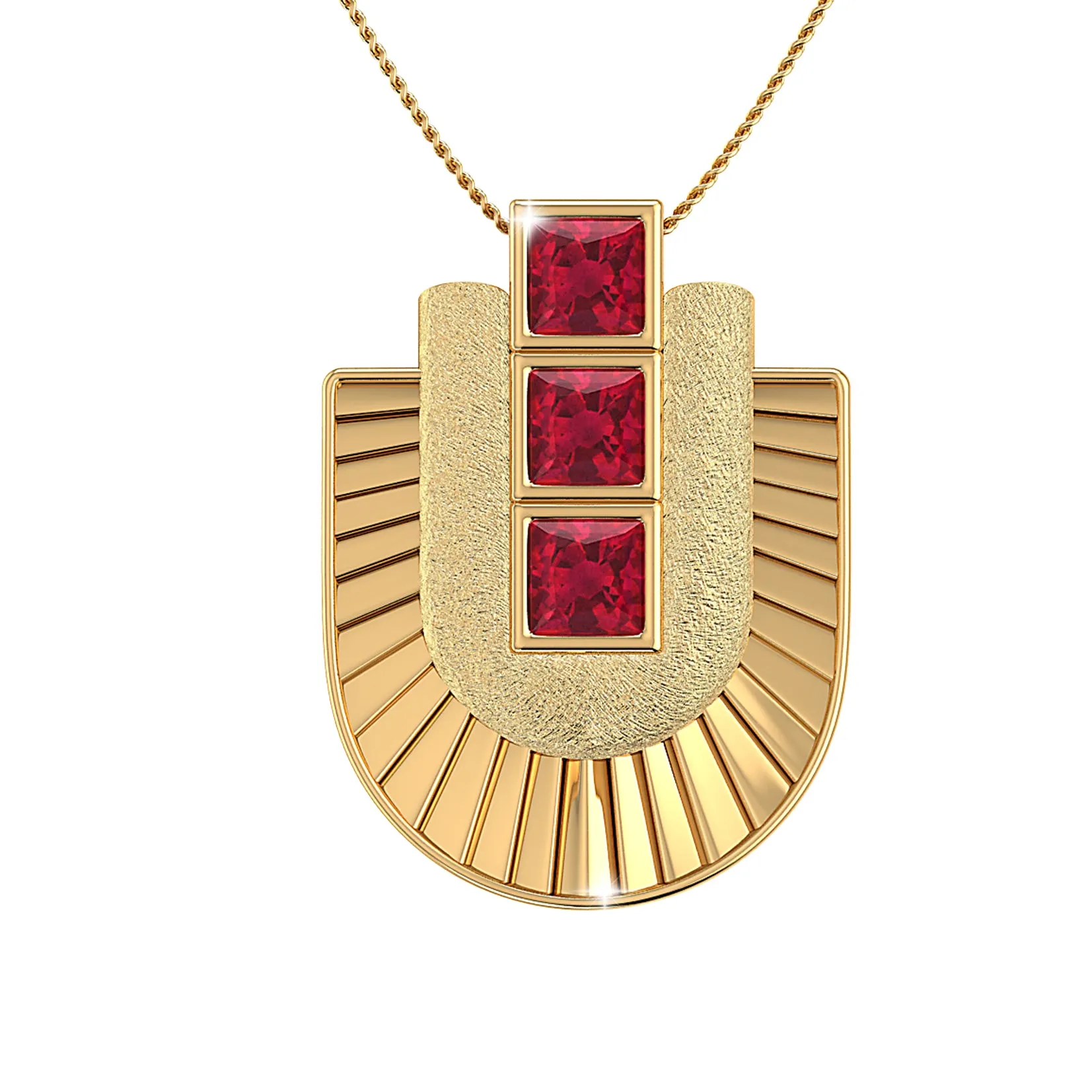 THE RUBY HORSESHOE CHARM PENDANT