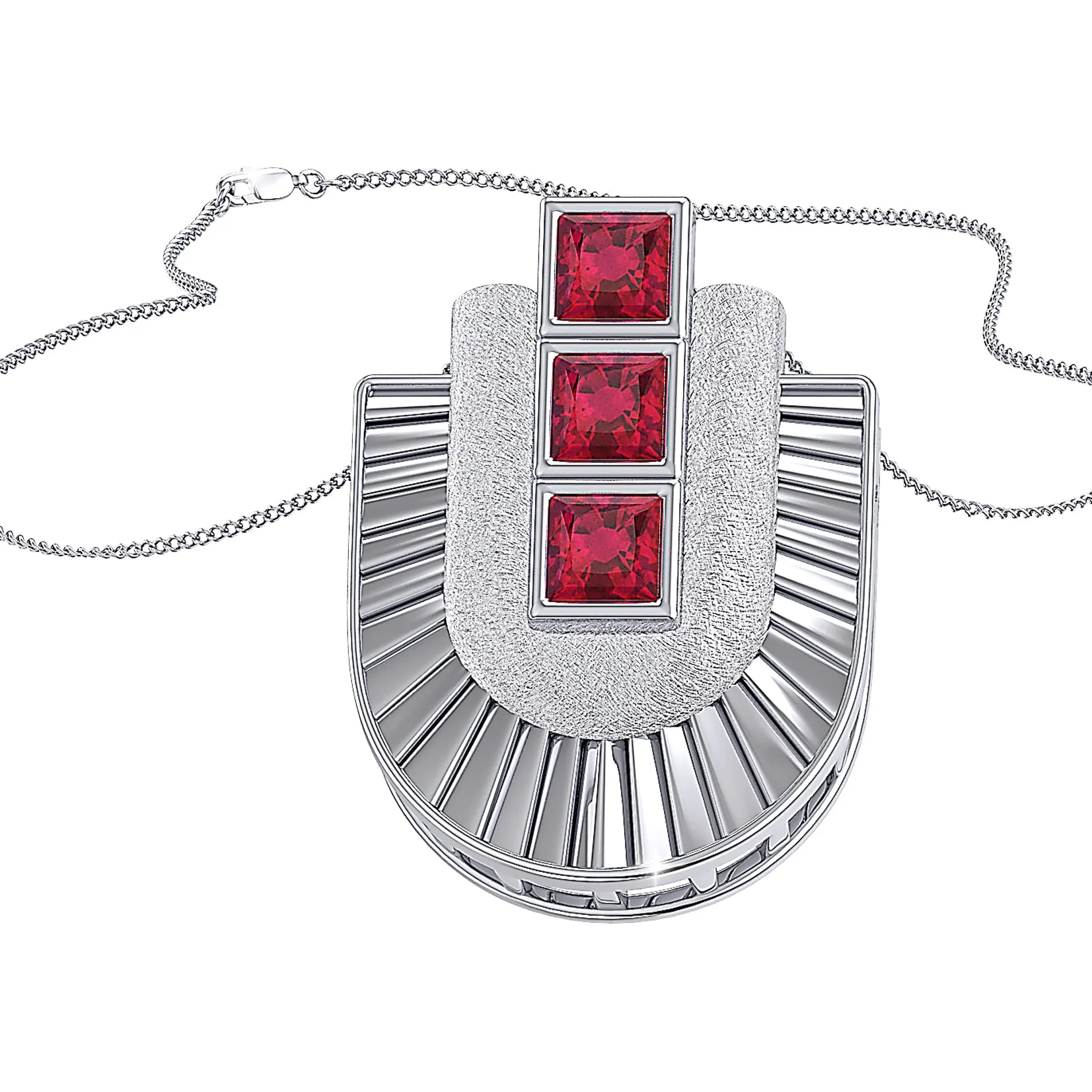 THE RUBY HORSESHOE CHARM PENDANT