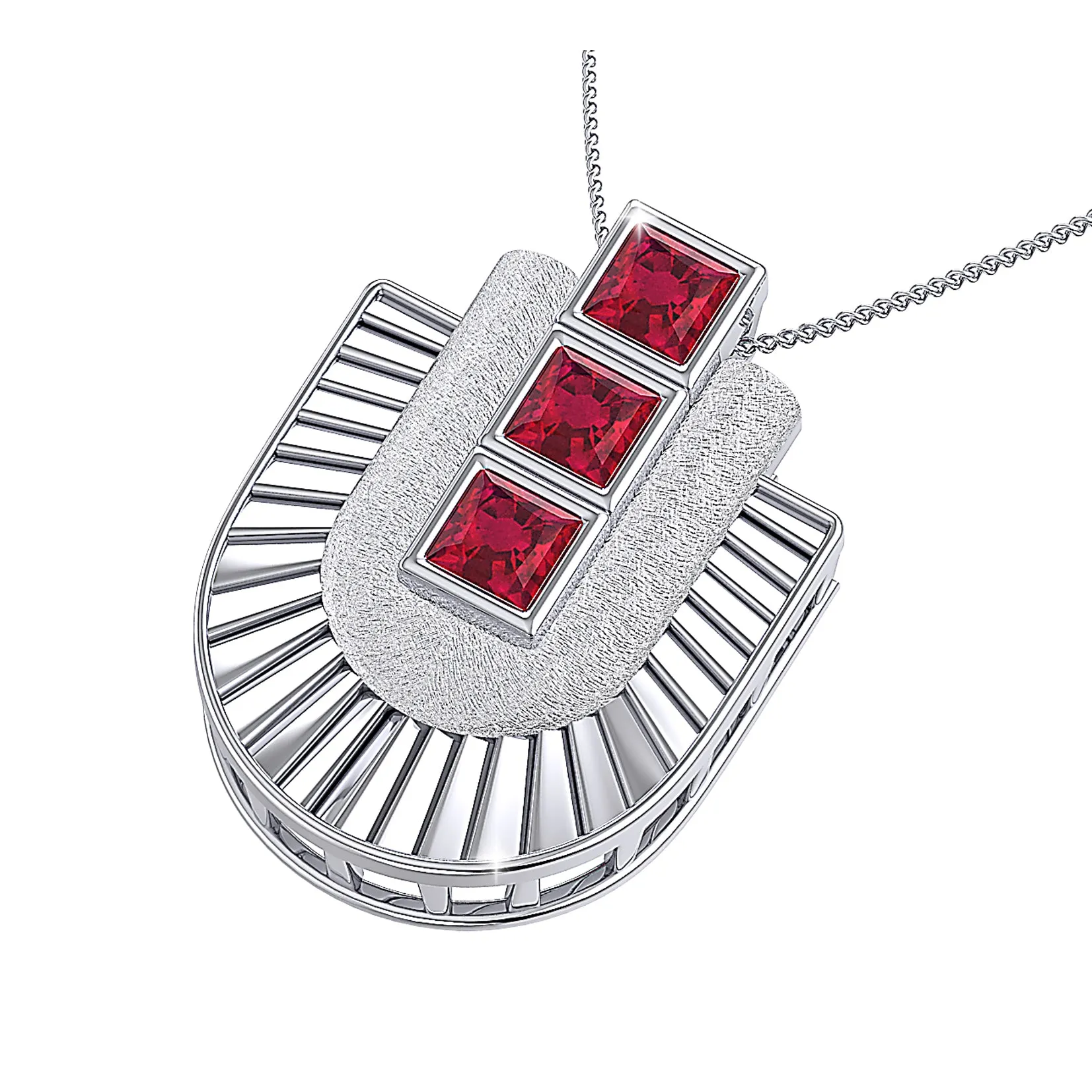 THE RUBY HORSESHOE CHARM PENDANT