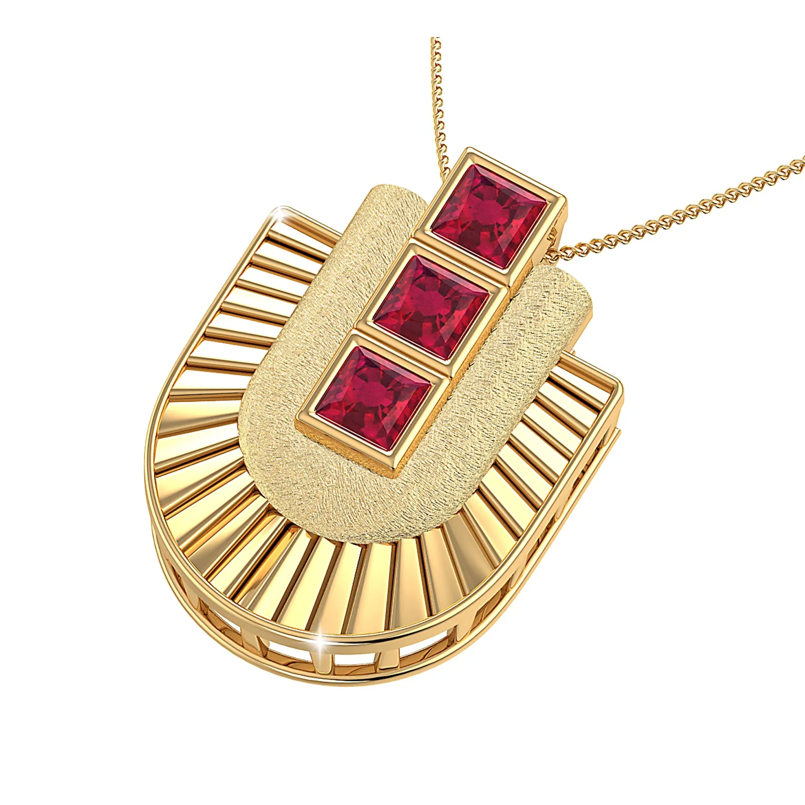 THE RUBY HORSESHOE CHARM PENDANT