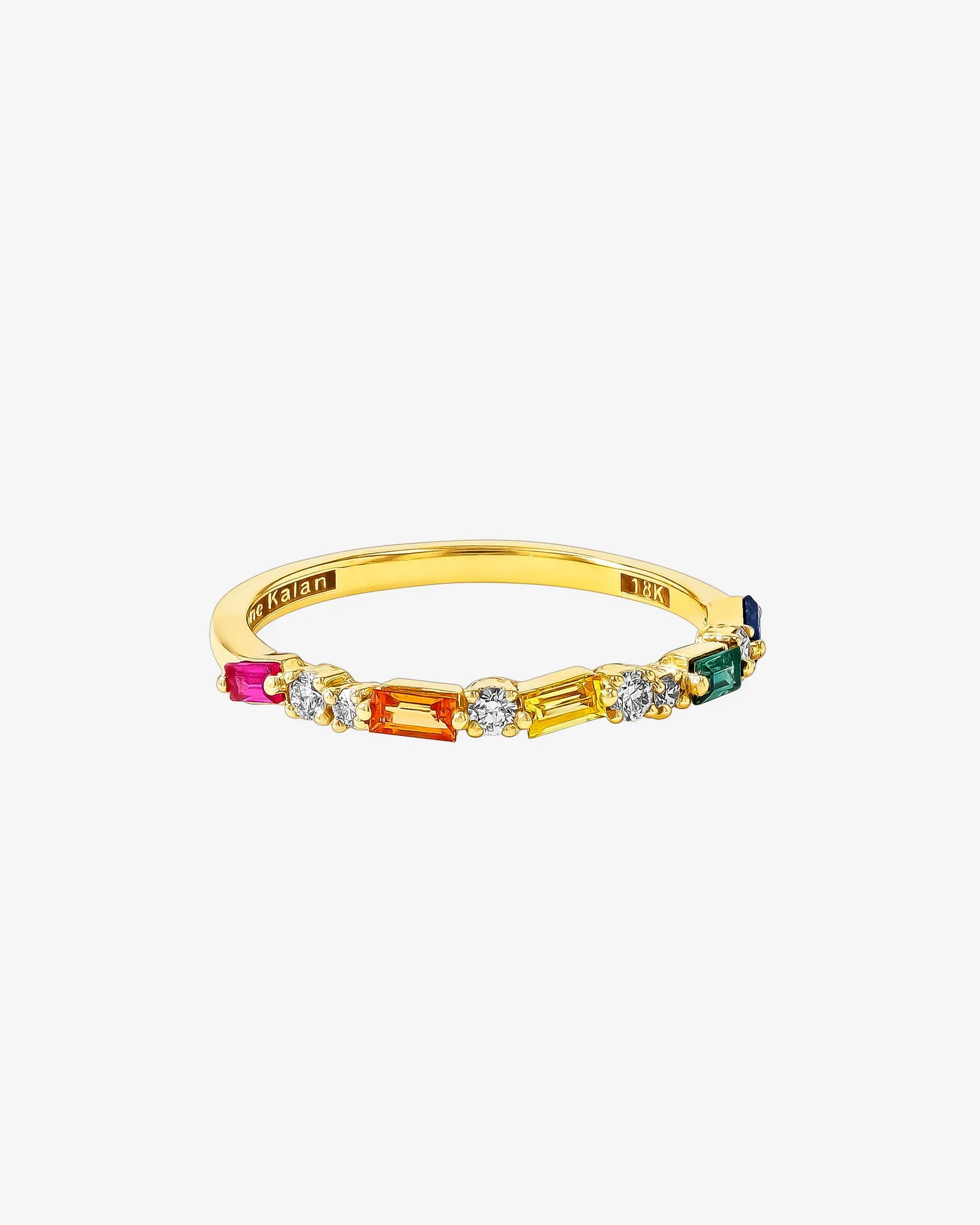 Thin Mix Rainbow Sapphire Half Band