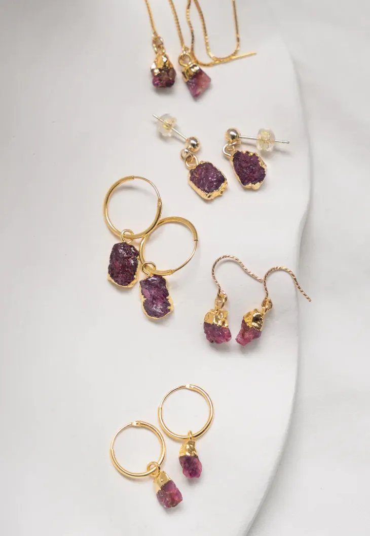 TS July Ruby Earrings