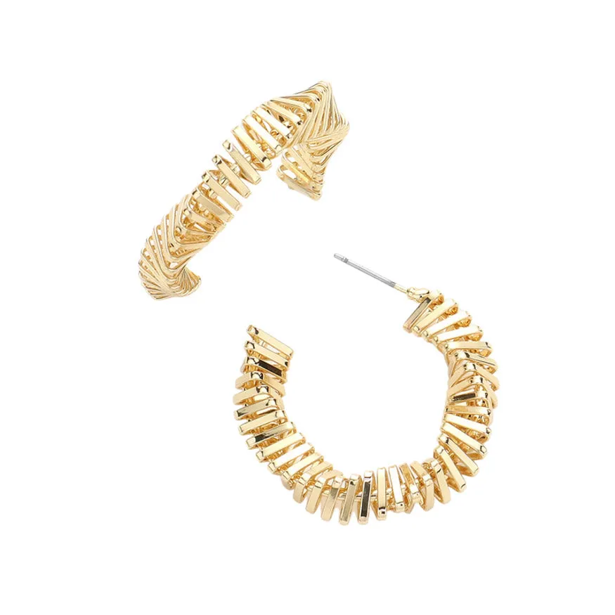 Twisted Metal Hoop Earrings