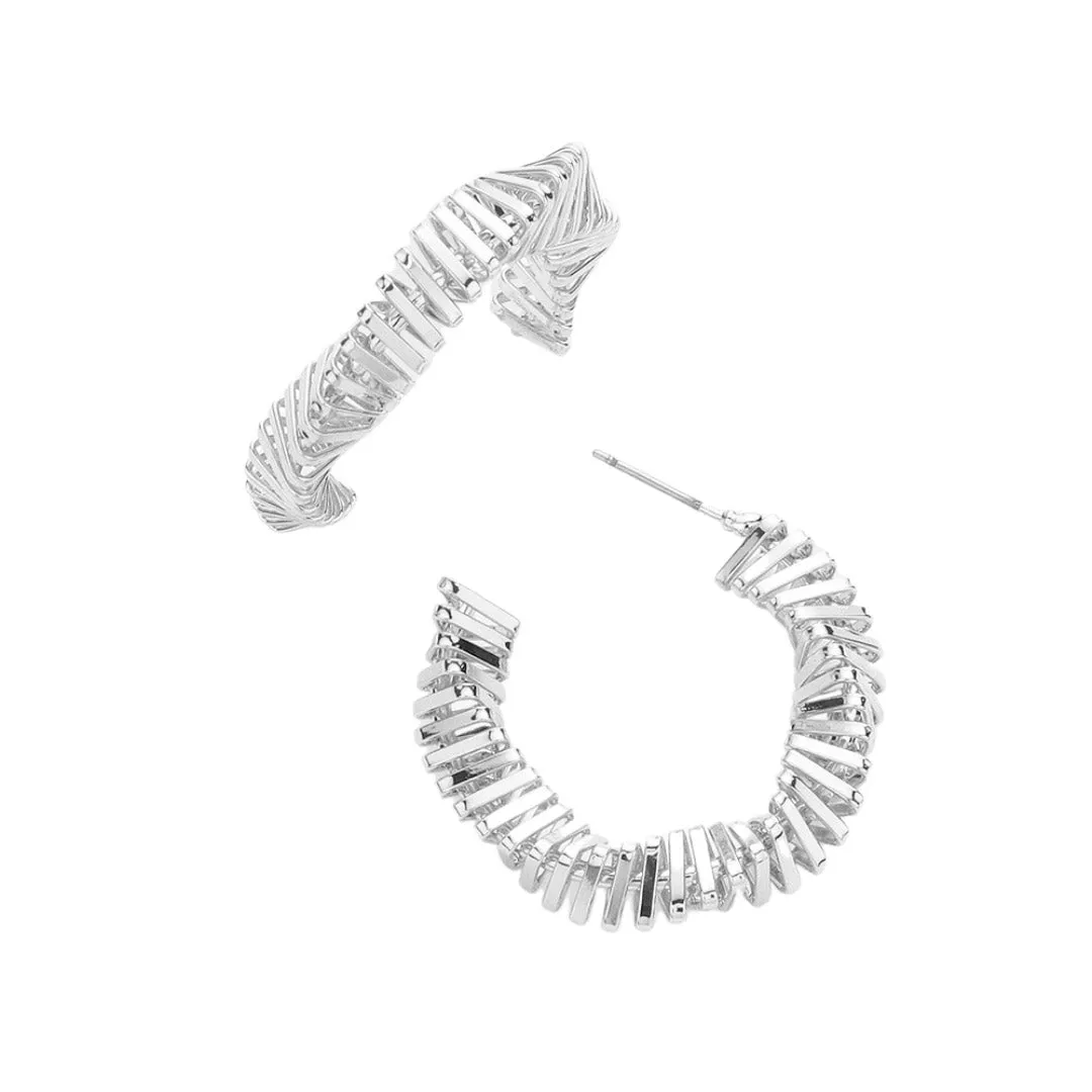 Twisted Metal Hoop Earrings