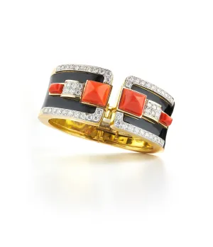 Two Stone Bastille Cuff, Coral