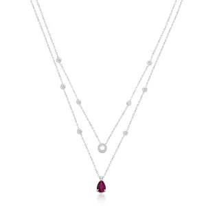 White Gold Ruby & Diamond Heirloom Necklace