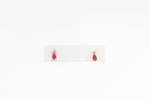 Yellow Gold Ruby Earrings with Diamonds